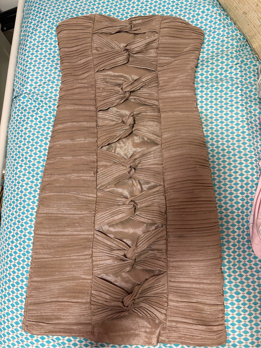Windsor Taupe Knot-Front Mini Skirt